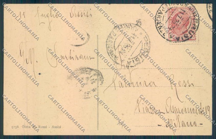 Perugia Assisi cartolina ZB8579 – retro