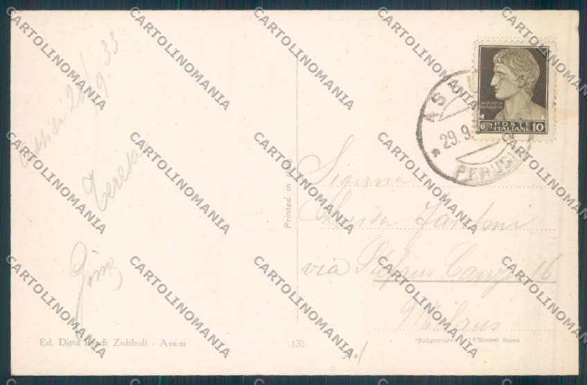 Perugia Assisi cartolina ZB8581 – retro