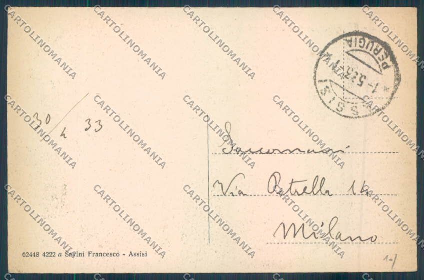Perugia Assisi cartolina ZB8588 – retro