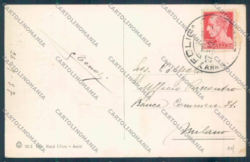 Perugia Assisi cartolina ZB8590 – retro