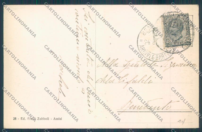 Perugia Assisi PIEGHE cartolina ZB8591 – retro