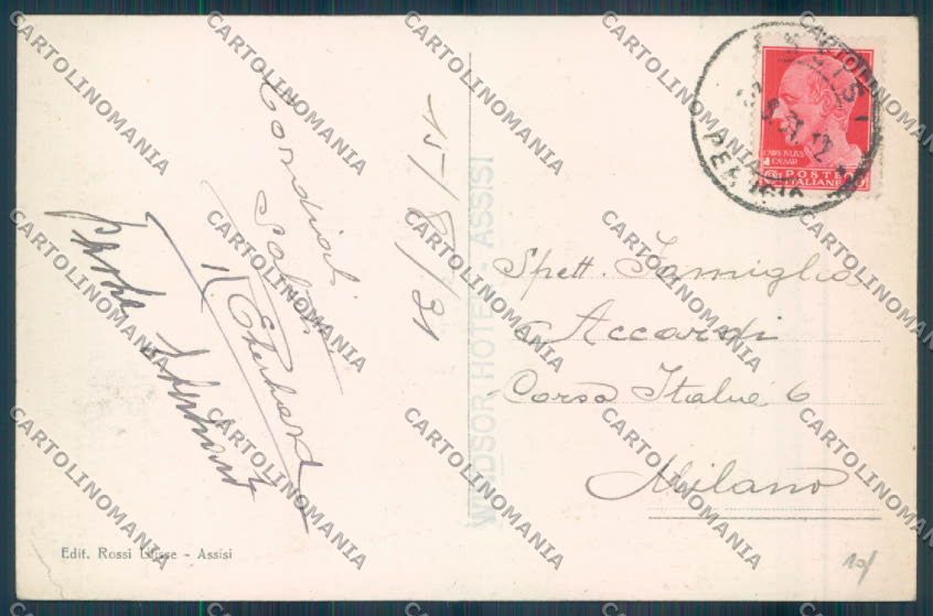 Perugia Assisi cartolina ZB8594 – retro