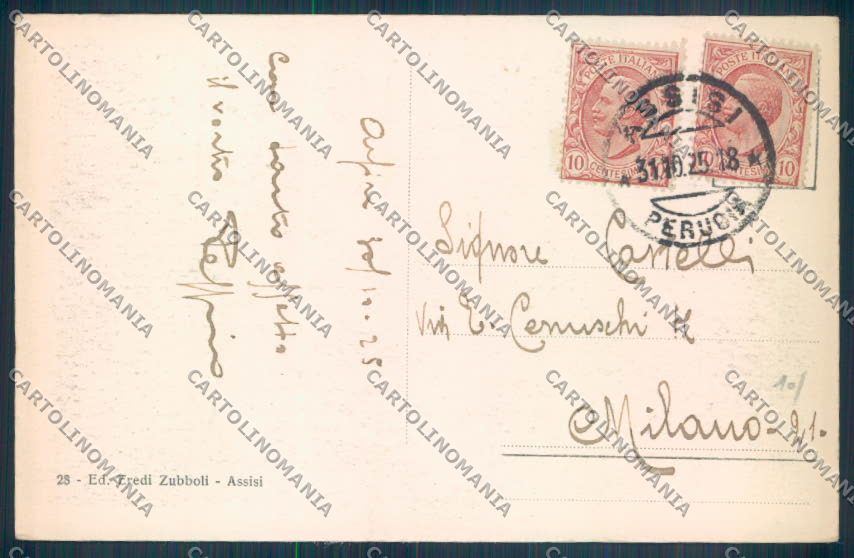 Perugia Assisi cartolina ZB8599 – retro