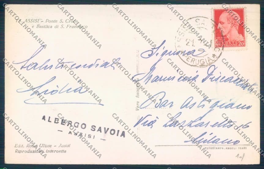 Perugia Assisi Foto cartolina ZB8600 – retro