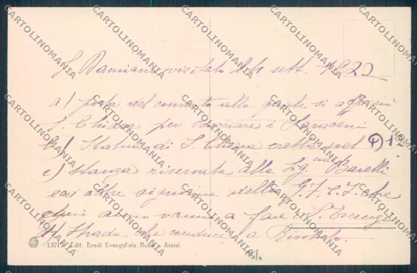 Perugia Assisi cartolina ZB8609 – retro