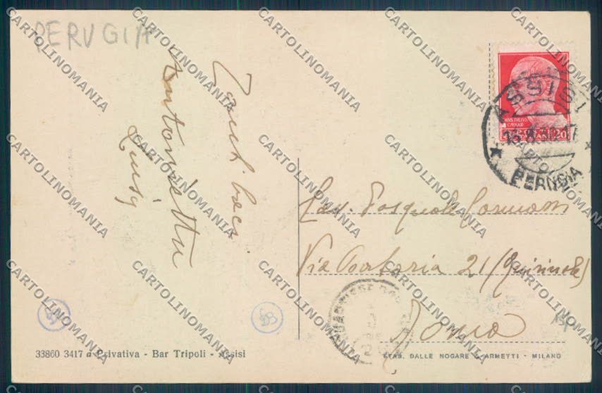 Perugia Assisi cartolina ZB8623 – retro