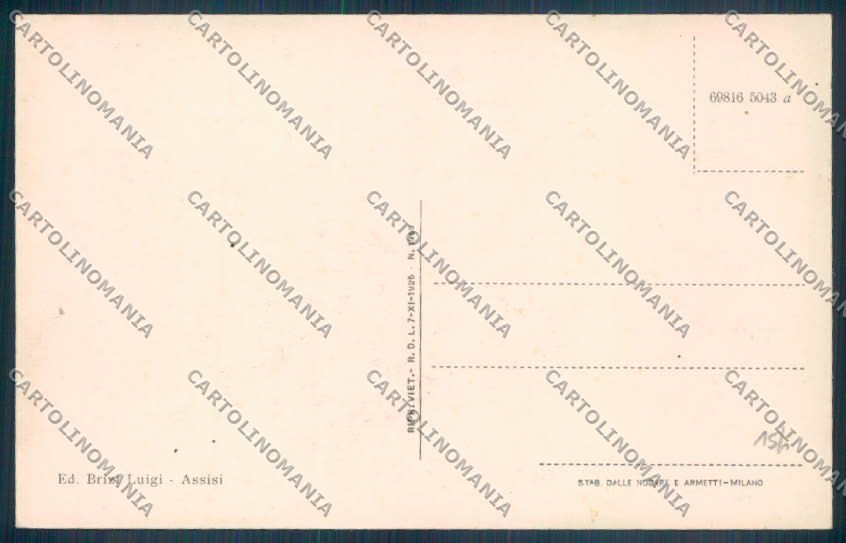 Perugia Assisi cartolina ZB8631 – retro