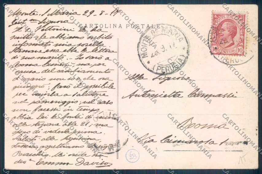 Perugia Monte Santa Maria Tiberina cartolina ZB8663 – retro