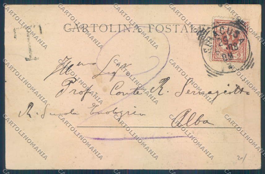 Siracusa Città TRACCE UMIDO PIEGA cartolina ZB8738 – retro