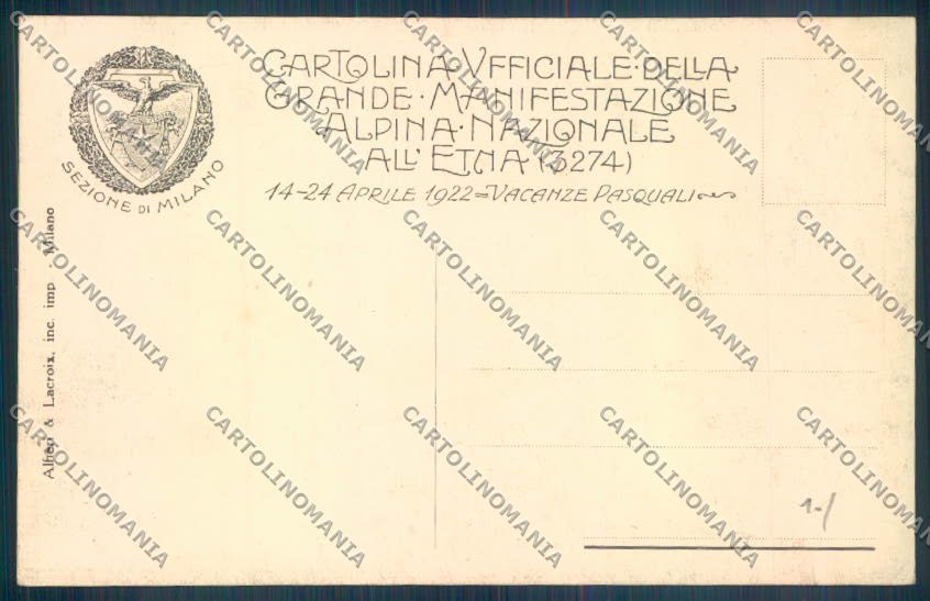 Catania Città Vulcano Etna CAI cartolina ZB8772 – retro