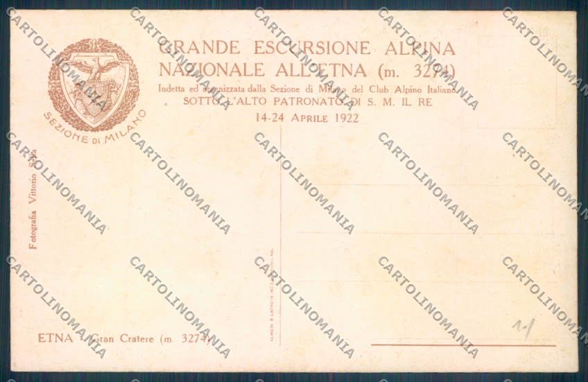 Catania Città Vulcano Etna CAI cartolina ZB8773 – retro