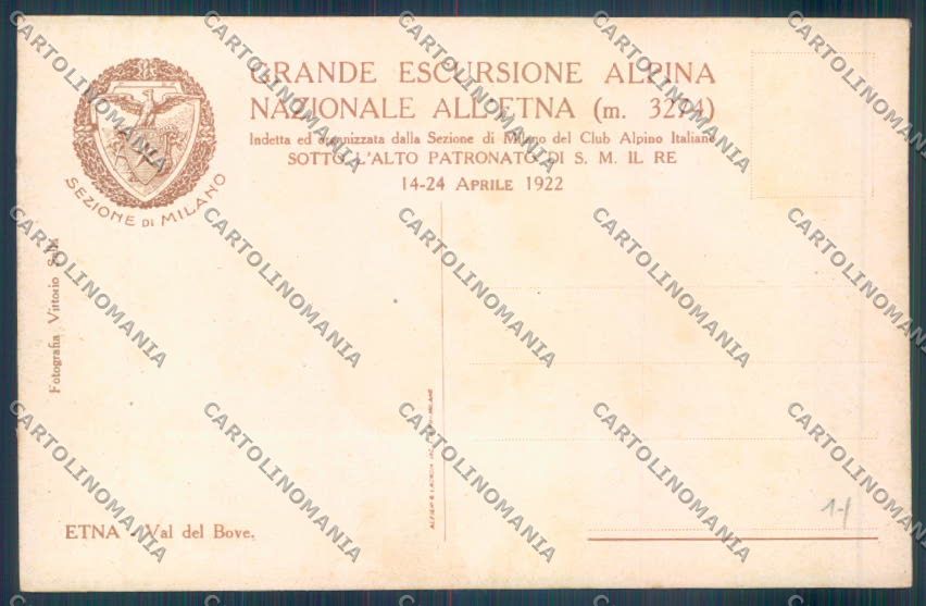 Catania Città Vulcano Etna CAI cartolina ZB8774 – retro