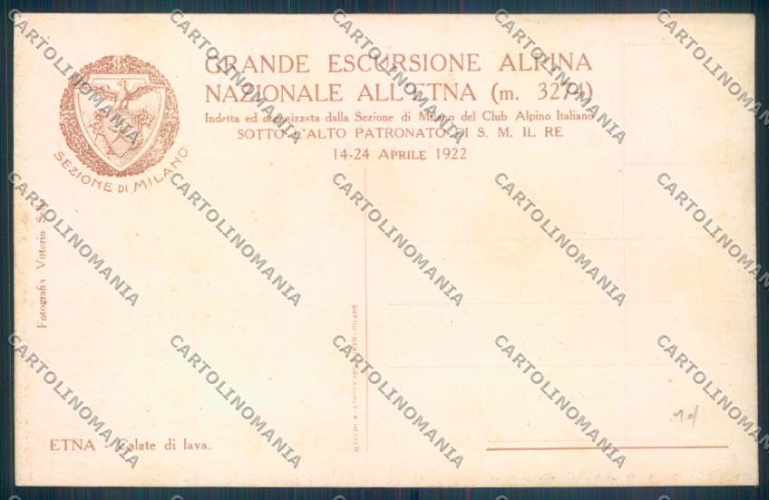 Catania Città Vulcano Etna CAI cartolina ZB8776 – retro