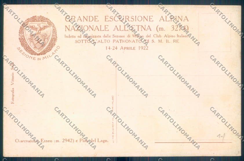 Catania Città Vulcano Etna CAI cartolina ZB8777 – retro