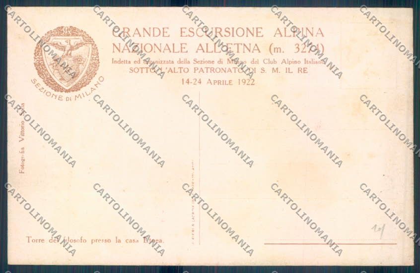 Catania Città Vulcano Etna CAI cartolina ZB8778 – retro