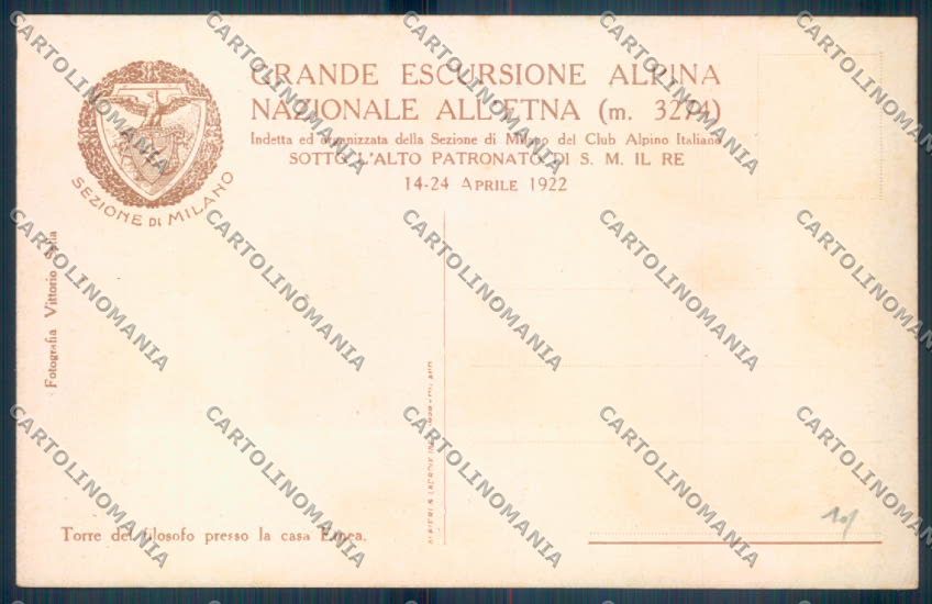 Catania Città Vulcano Etna CAI cartolina ZB8779 – retro