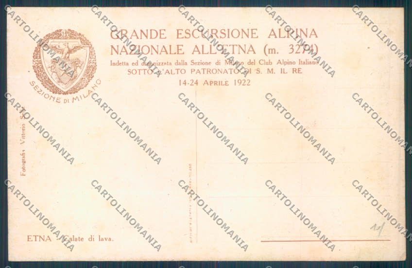 Catania Città Vulcano Etna CAI cartolina ZB8781 – retro