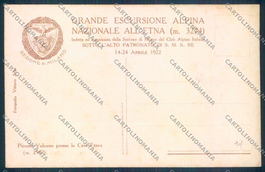 Catania Città Vulcano Etna CAI cartolina ZB8782 – retro