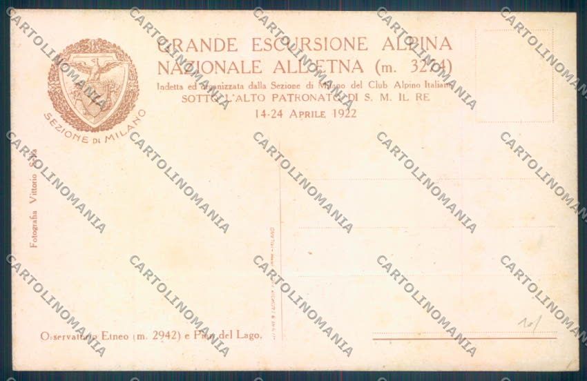 Catania Città Vulcano Etna CAI cartolina ZB8783 – retro