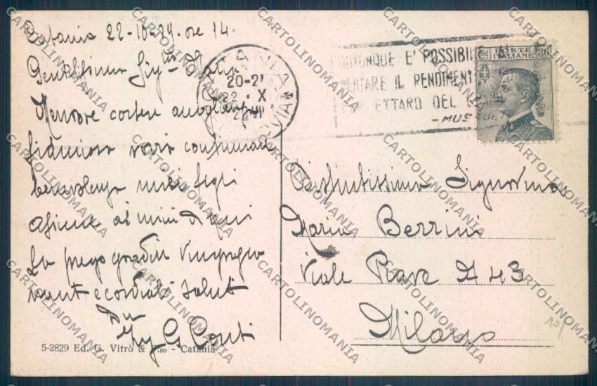 Catania Città cartolina ZB8788 – retro