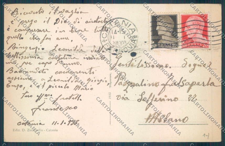 Catania Città cartolina ZB8833 – retro