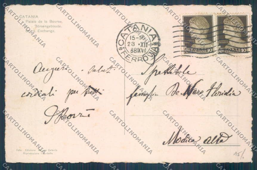 Catania Città Borsa ABRASA cartolina ZB8867 – retro