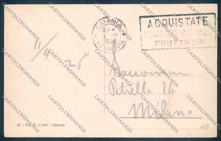 Catania Città cartolina ZB8881 – retro