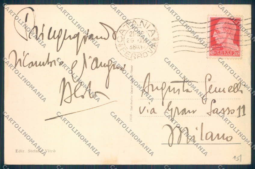 Catania Città cartolina ZB8883 – retro