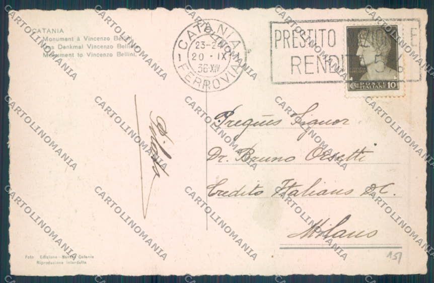 Catania Città cartolina ZB8902 – retro