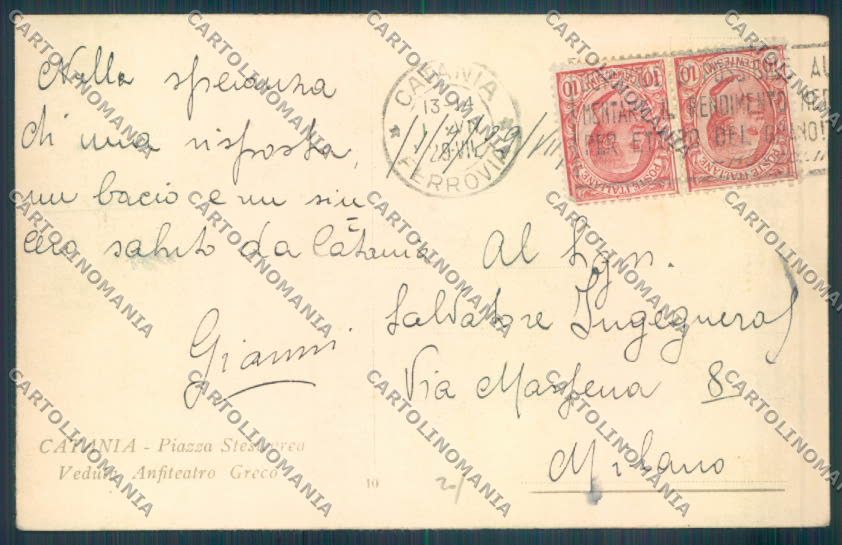 Catania Città Piazza Stesicorea cartolina ZB8986 – retro