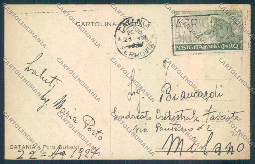 Catania Città Porta Garibaldi cartolina ZB8993 – retro