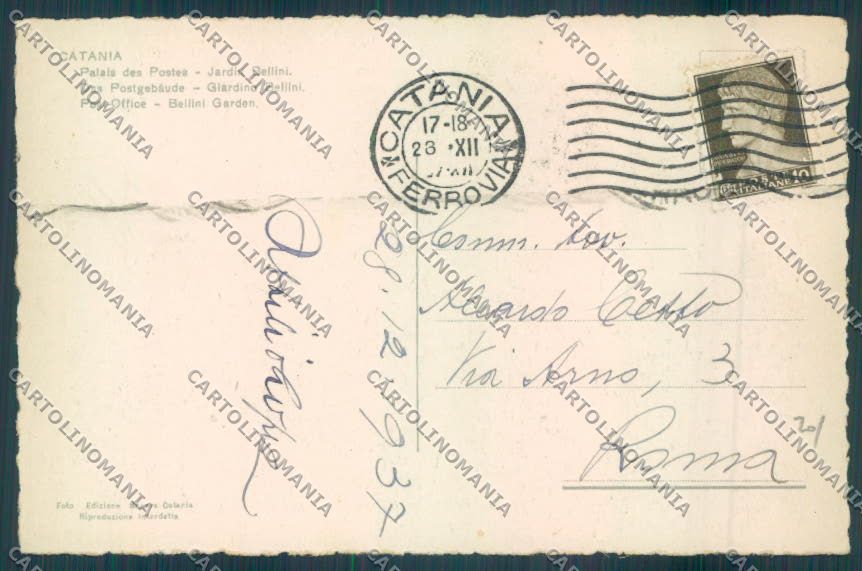 Catania Città Poste cartolina ZB8999 – retro