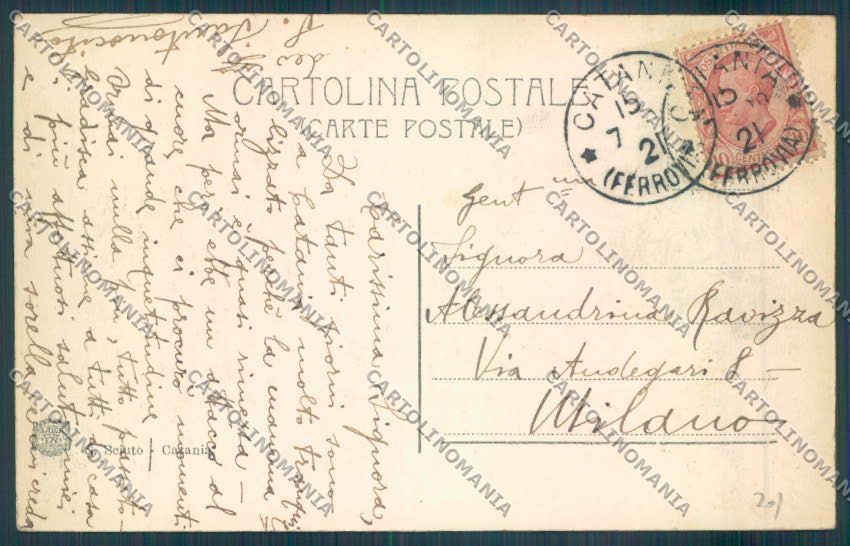 Catania Città Fontana Proserpina cartolina ZB9004 – retro