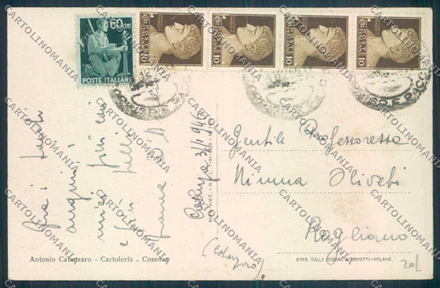 Cosenza Città Regio Palazzo Uffici cartolina ZB9017 – retro