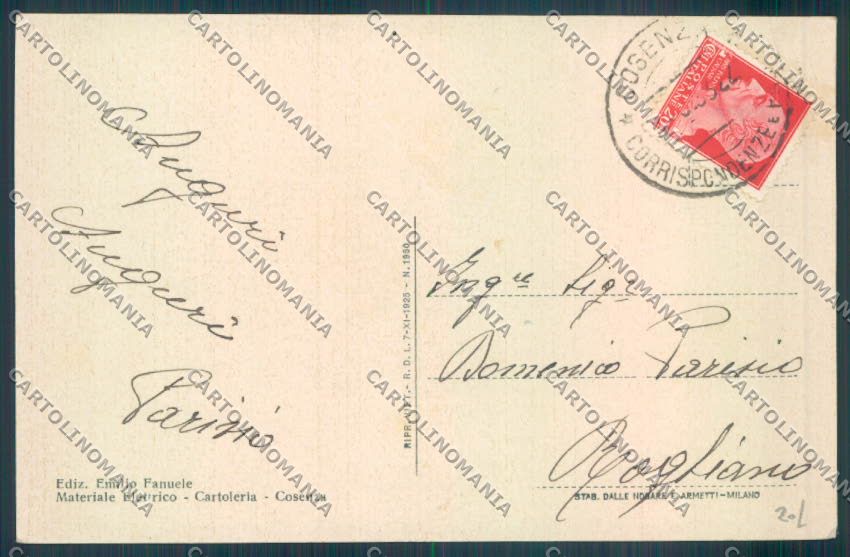 Cosenza Città Palazzo Governo cartolina ZB9023 – retro