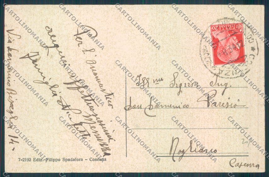 Cosenza Città Villa Comunale cartolina ZB9025 – retro
