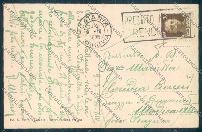 Catania Città Piazza Bellini cartolina ZB9032 – retro