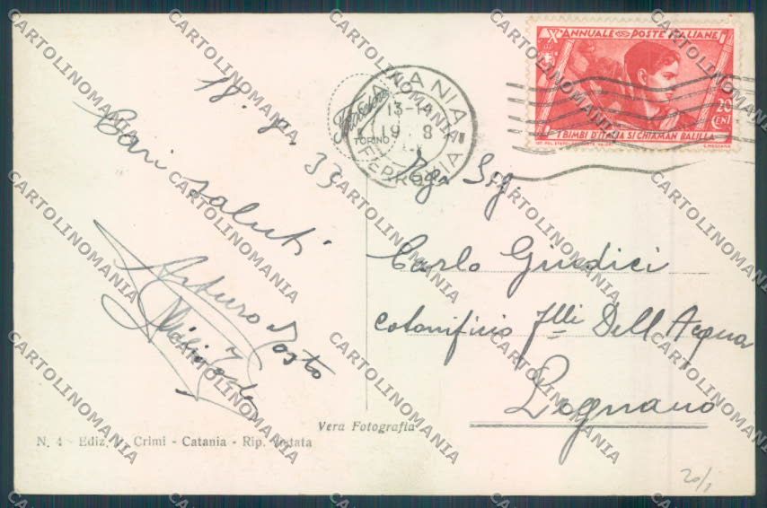 Catania Città Poste Foto cartolina ZB9048 – retro