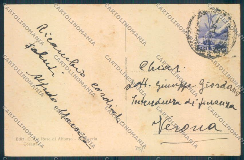 Cosenza Città cartolina ZB9069 – retro