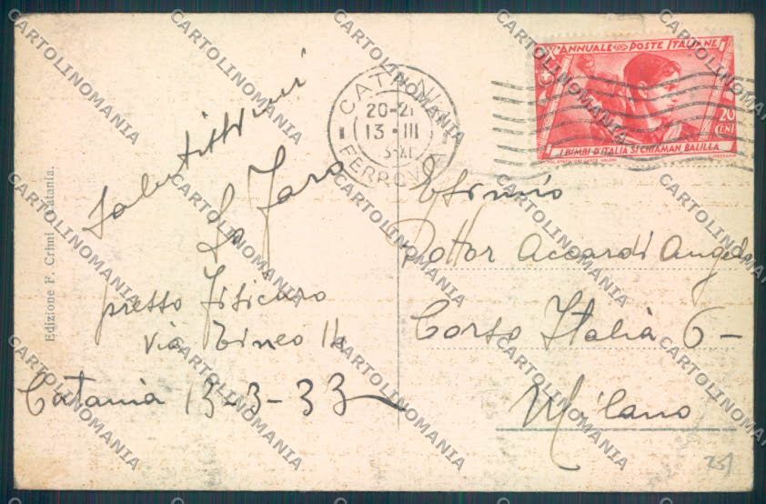 Catania Città PIEGHE cartolina ZB9073 – retro