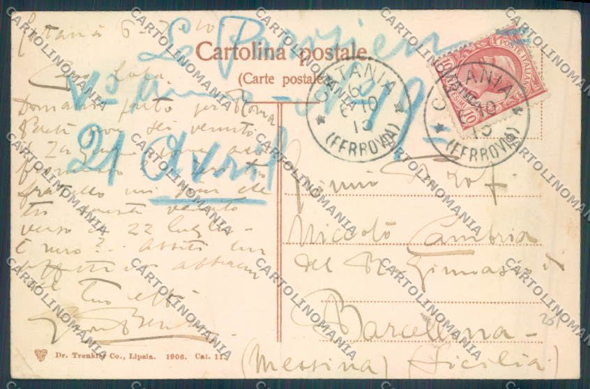 Catania Città Viale Margherita cartolina ZB9082 – retro