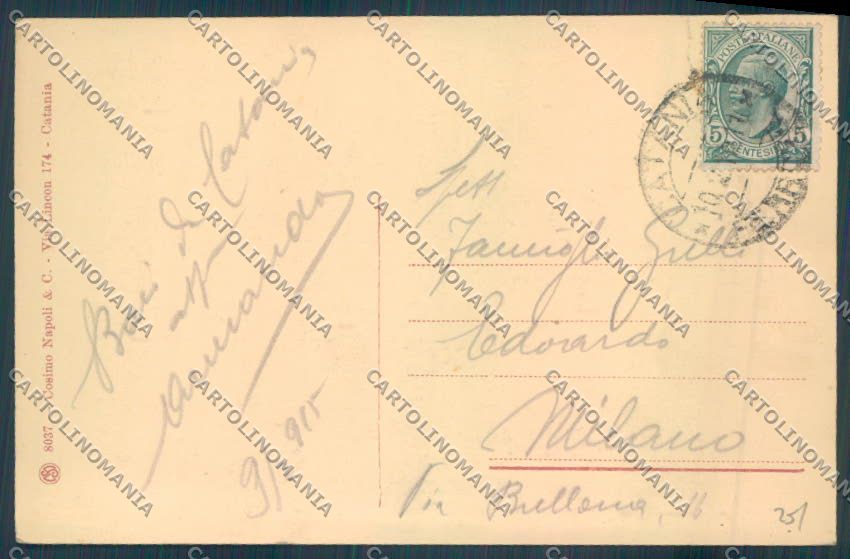 Catania Città Viale Margherita cartolina ZB9083 – retro