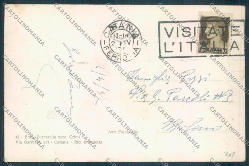 Catania Città Foto cartolina ZB9088 – retro