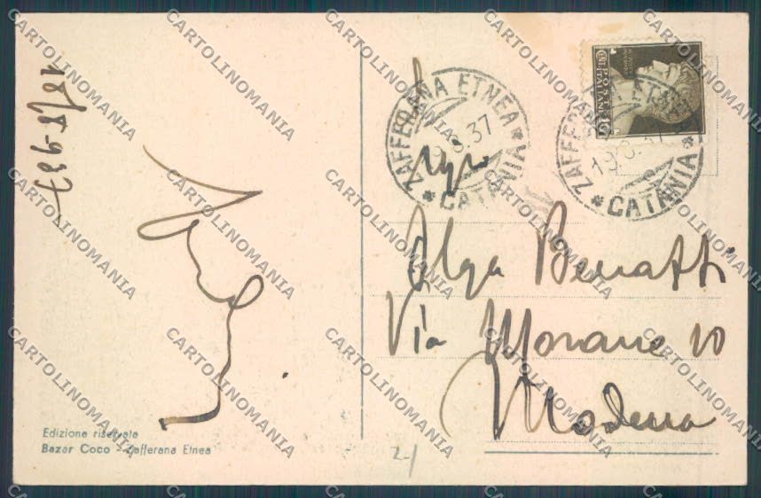 Catania Zafferana Etnea ABRASA cartolina ZB9161 – retro
