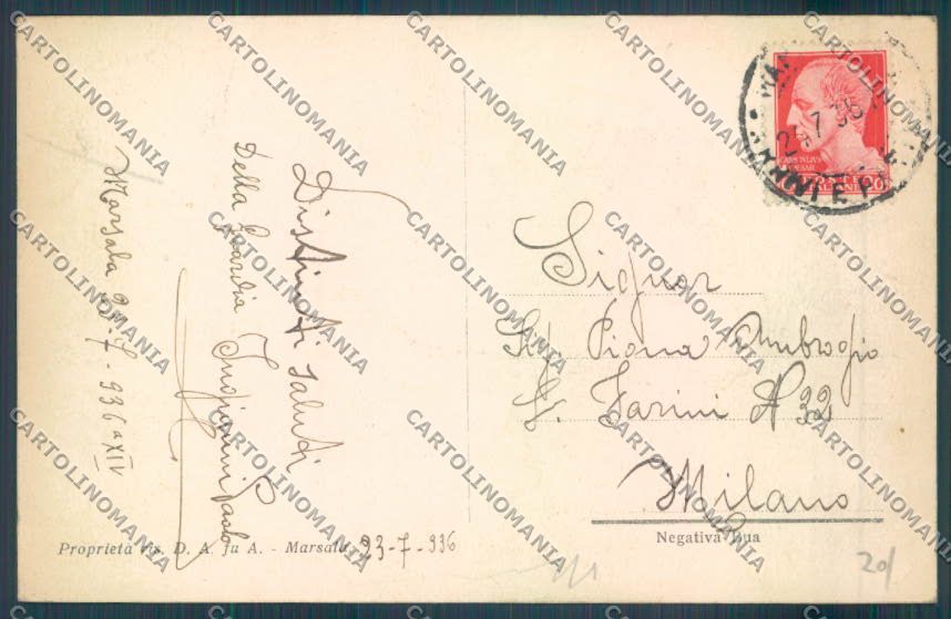 Trapani Marsala cartolina ZB9207 – retro