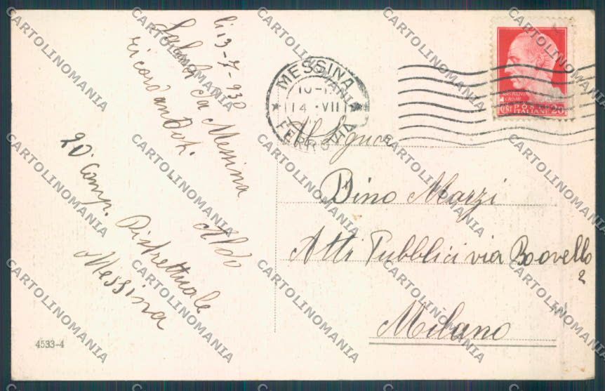 Messina Città cartolina ZB9339 – retro