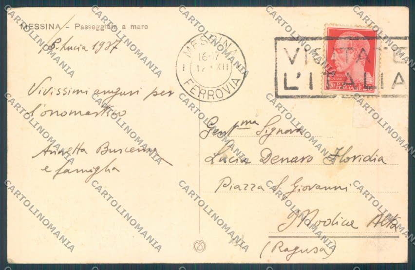 Messina Città ABRASA cartolina ZB9401 – retro
