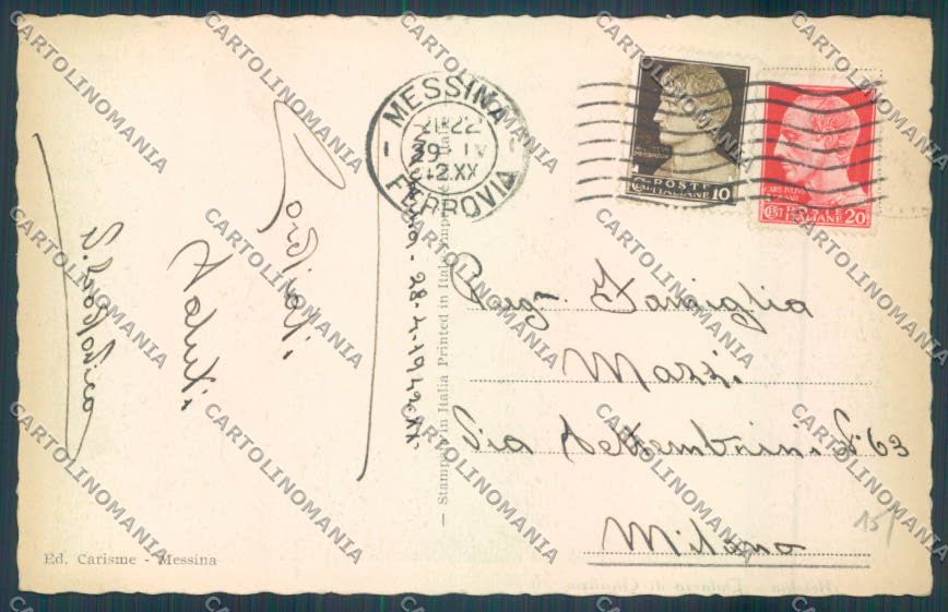 Messina Città Palazzo Giustizia cartolina ZB9450 – retro