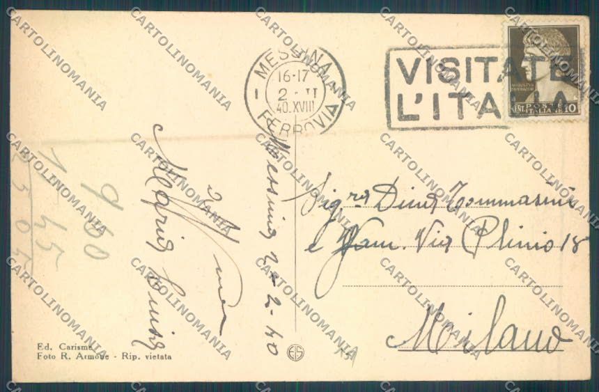 Messina Città cartolina ZB9452 – retro