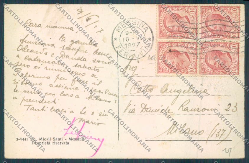 Messina Città cartolina ZB9461 – retro